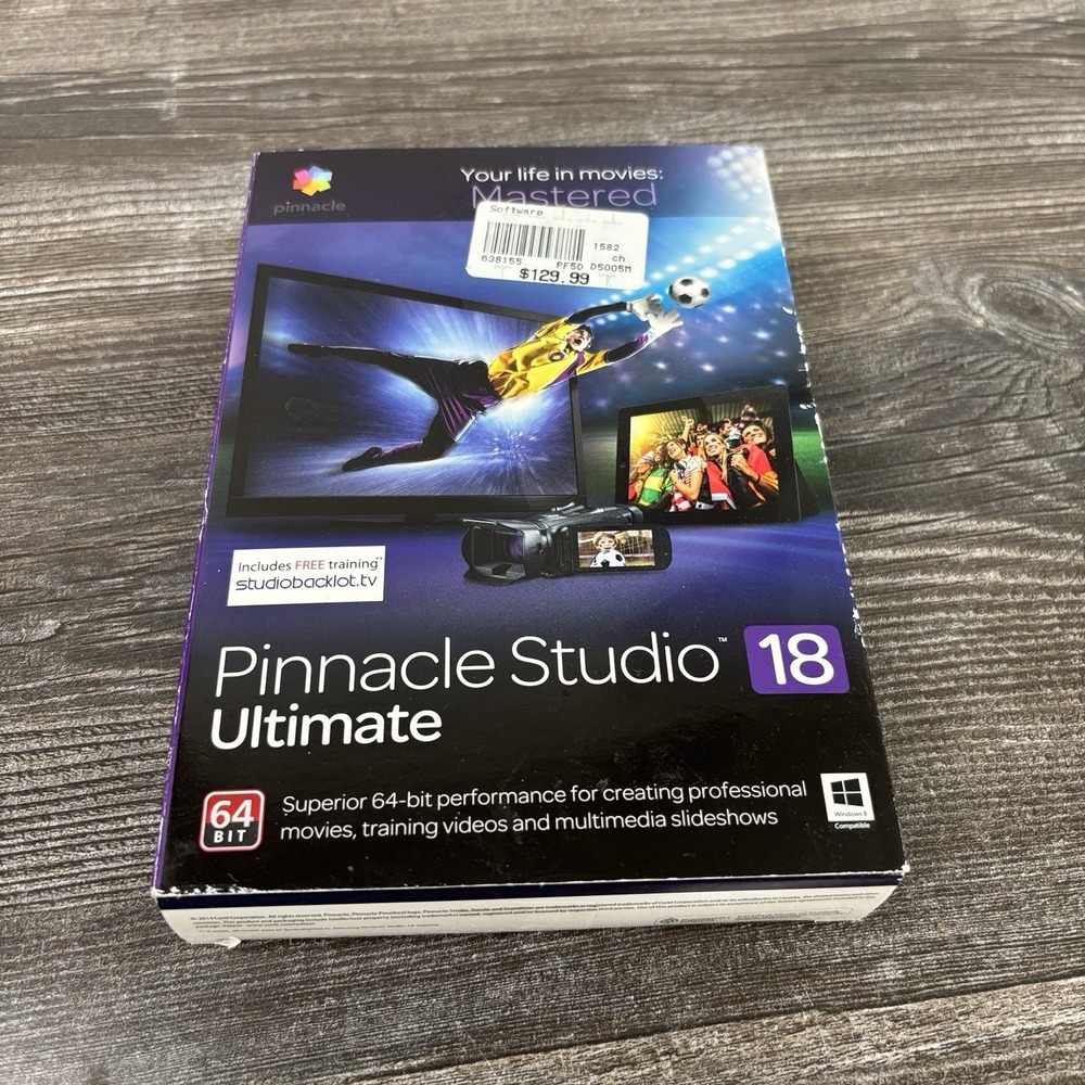 Pinnacle Studio 18 Ultimate - 64 Bit, New Retail Box